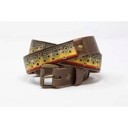 Whiskey Leatherworks Fish and Upland Print Belts in Cutthroat Trout